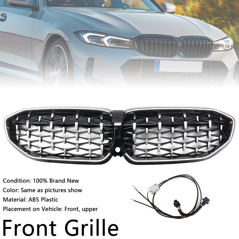 Chorme Diamond Kidney Grille Grill 51138072085 Fit BMW 3 Series G20 2019-2022