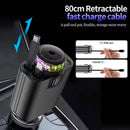 120W Super Fast Car Charger with Retractable Cable Smart Air Freshener Charger