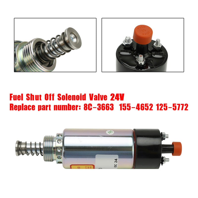 Fuel Shut Off Solenoid Valve 8C-3663 155-4652 125-5772 For CAT 3126 3114 3116