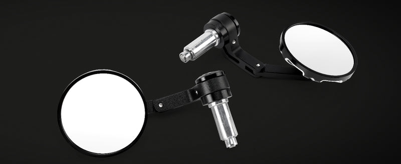 Billet Aluminum 22mm 25mm Round Bar End Mirror For Tracker Superbike Motorcycle