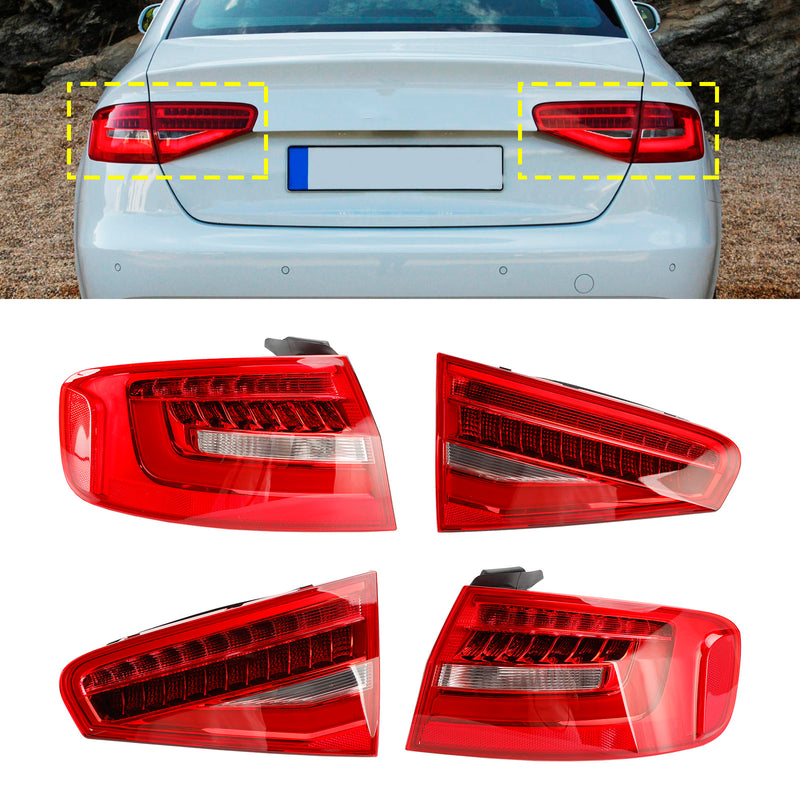 4pcs Rear Tail Light Lamp 8K5945093AC 4AC 5AC 6AC For Audi A4 B8.5PA 2013-2016