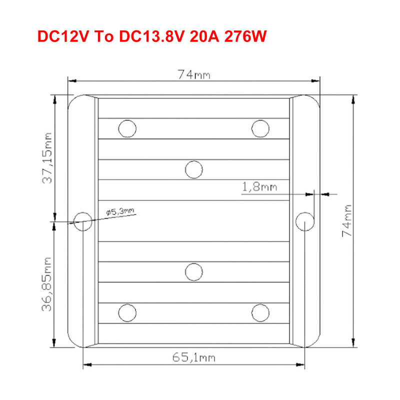 Waterproof DC 12V to 13.8V 20A 276W Step-Up Power Supply Converter Regulator