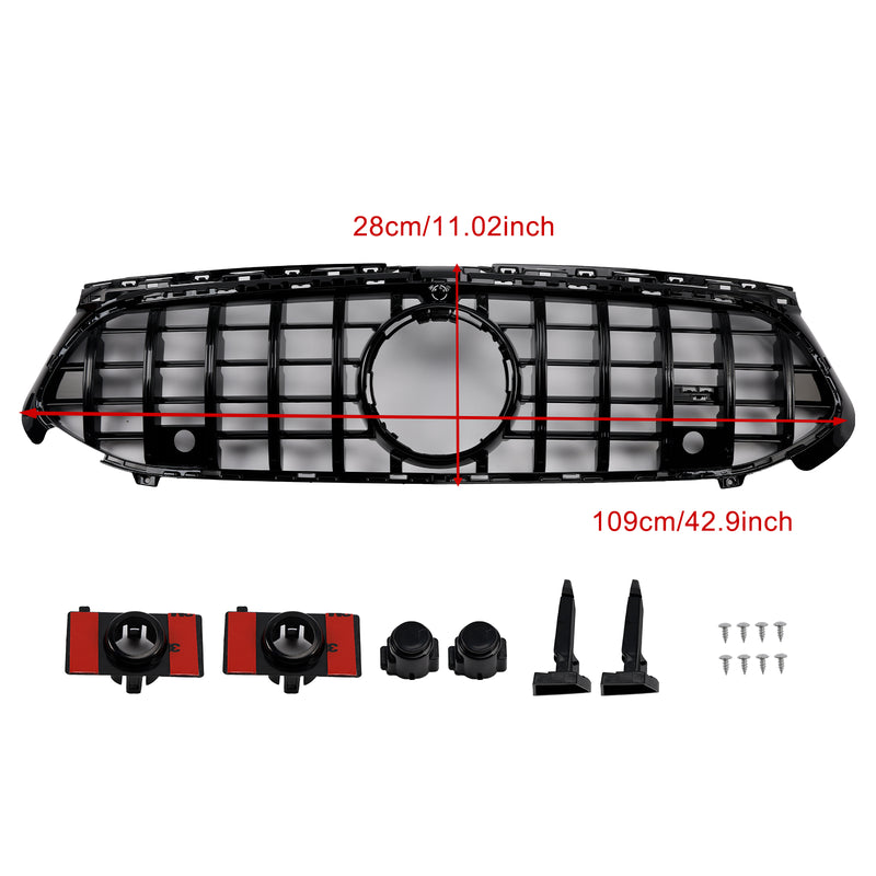Gloss Black Front Grille Grill Fit Mercedes A-Class W177 A35 A180 2023-2025