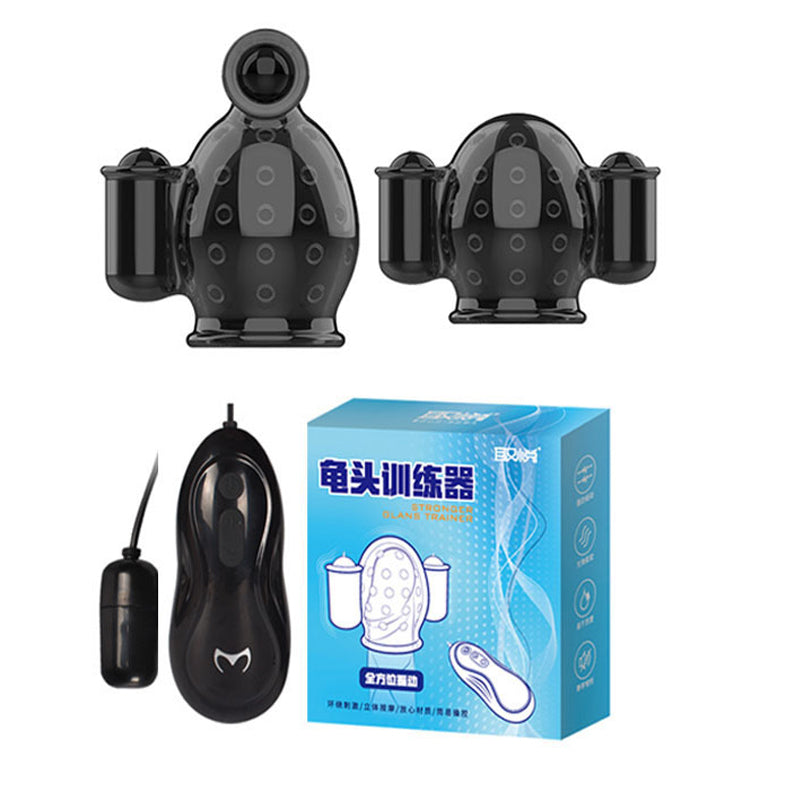 Adult Game Penis Head Glans Vibrator Trainer Cock Mens Extender BDSM