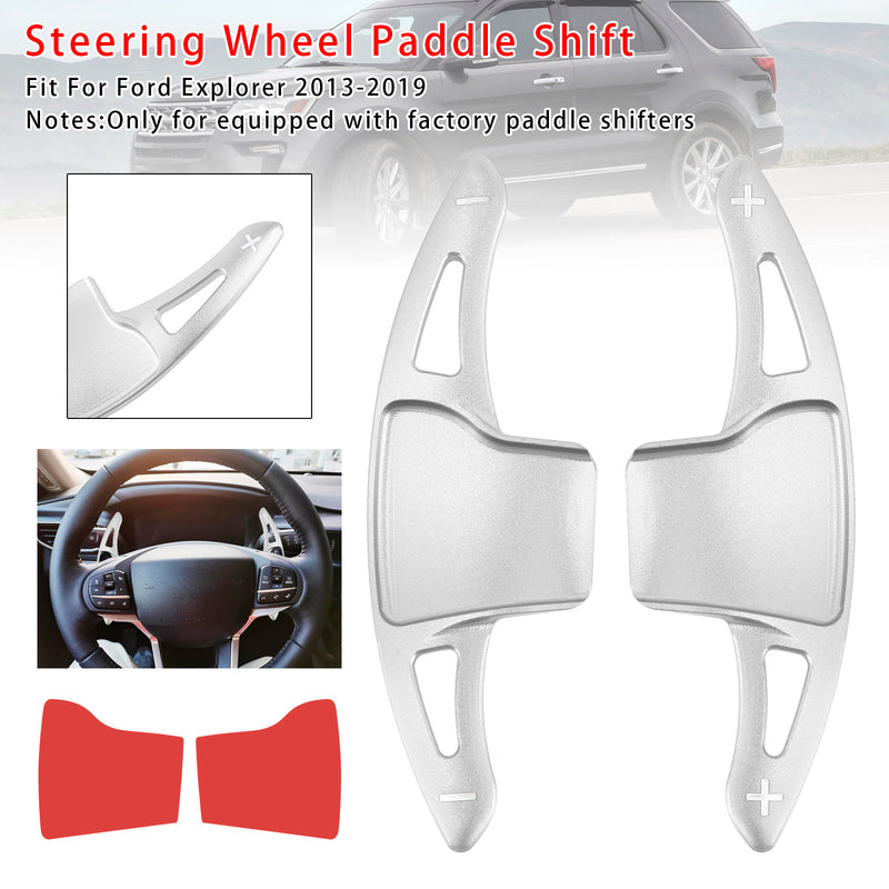 Steering Wheel Paddle Shifter Extension For Ford Explorer 13-19 Aluminium Silver