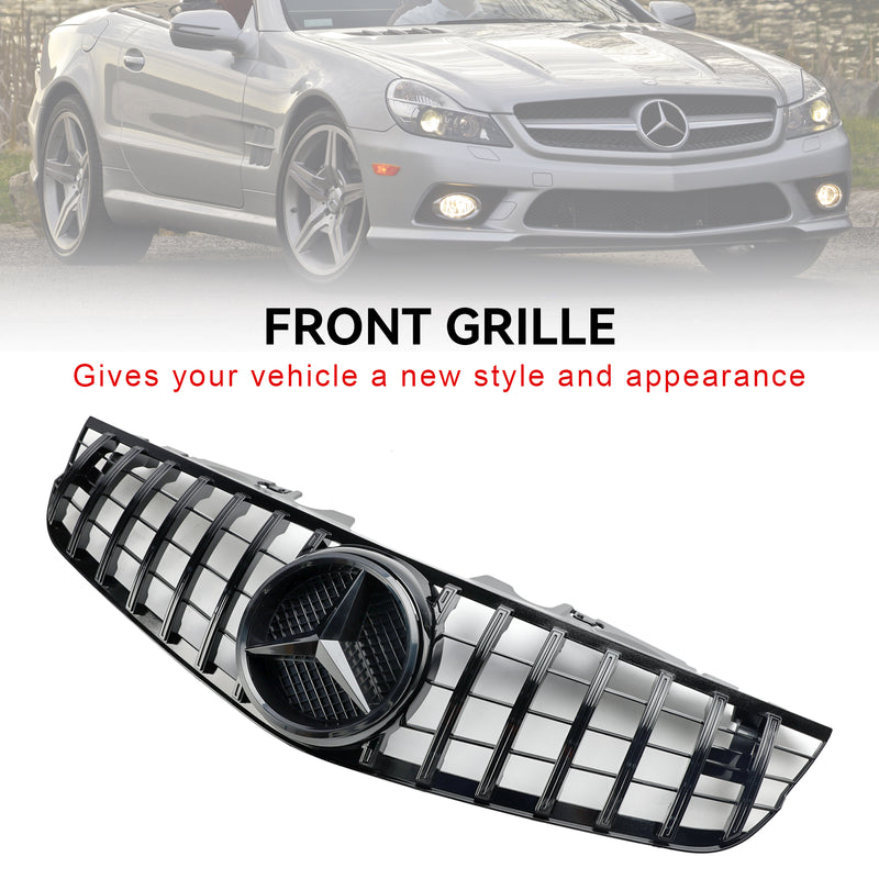 Front Bumper Upper Grill Fit Mercedes SL-Class R230 SL550 SL600 2009-2012