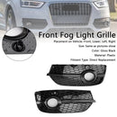 RSQ3 Style Honeycomb Front Fog Light Covers Fit Audi Q3 2013-2015 Gloss Black