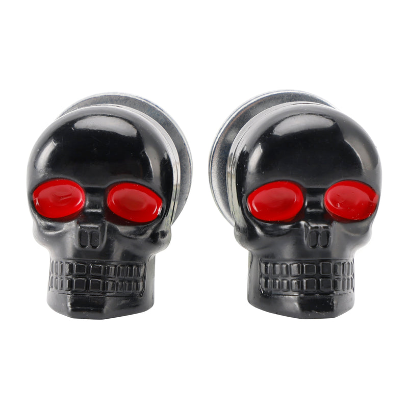 4x Custom SKULL License Plate Bolt Screw Black Plastic Motorcycle Chopper Bobber