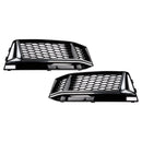 2PCS Fog Light Cover Grille Grill Fit AUDI A4 B9 S-Line S4 2016-2018