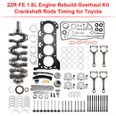 2ZR-FE 1.8L Engine Rebuild Overhaul Kit Crankshaft Rods Timing for Toyota