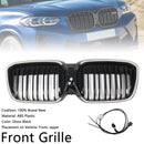 Double Slat Gloss Black Front Kidney Grill Grille Fit BMW IX3 G08 LCI 2022-2024