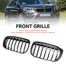BMW X1 F48 F49 2016-2018 2PCS Gloss Black Front Kidney Grille Grill