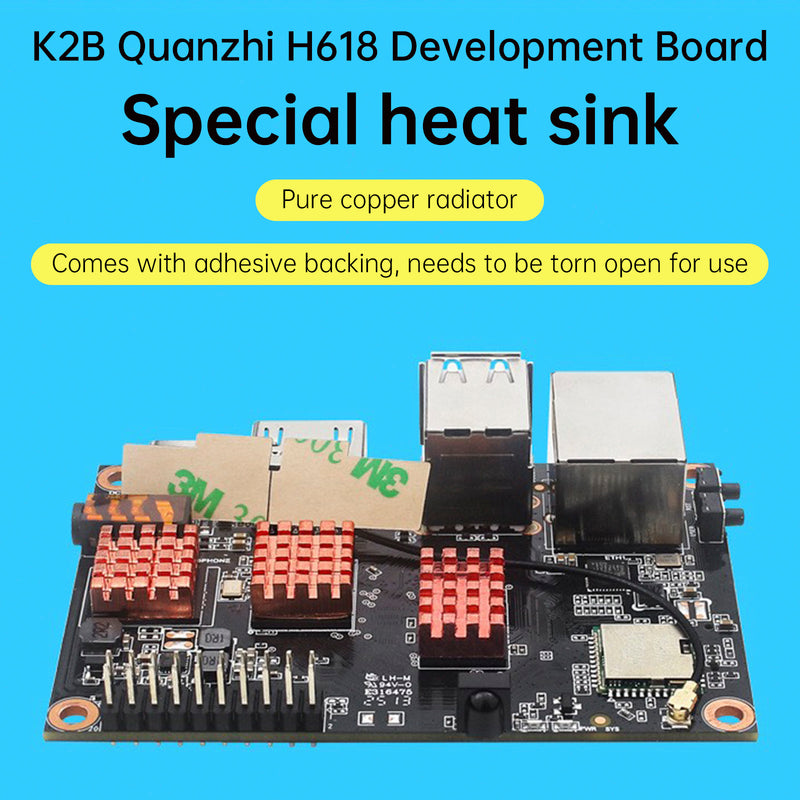 Quanzhi H618 Development Board Heat Sink Pure Copper Radiator For Kickpi K2B