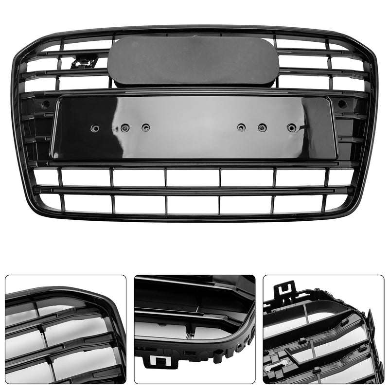 S5 Style Front Bumper Grille Grill Fit Audi A5 S5 B8.5 2013-2016 Black