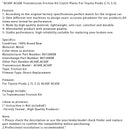 AC60F AC60E Transmission Friction Kit Clutch Plates For Toyota Prado 2.7L 3.5L