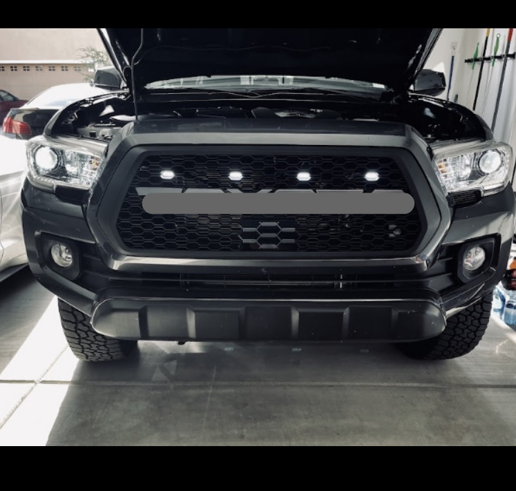 2016-2023 Toyota Tacoma PT228-35170 TRD PRO Style W/letter Matte Black Front Bumper Hood Grill Grille