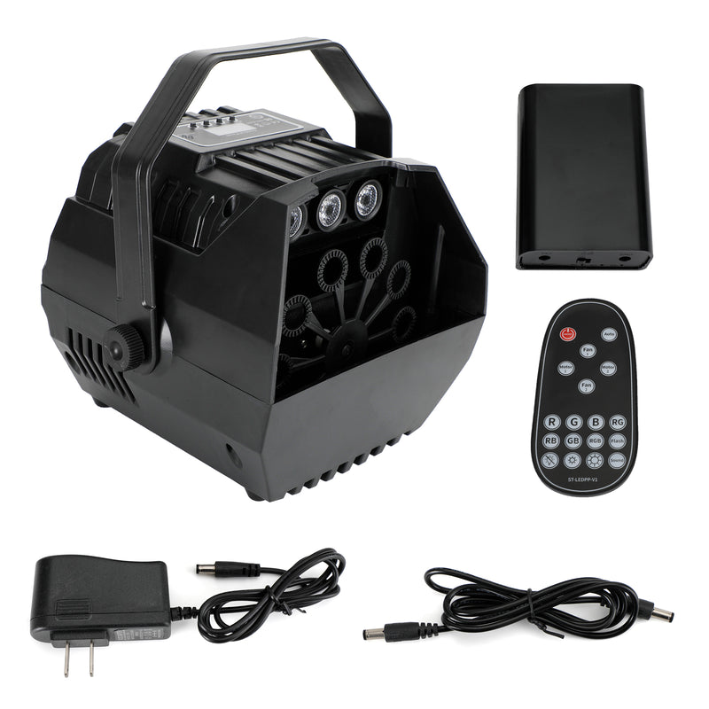 RGB LED Light Automatic Bubble Machine With Remote Control Stage Effect Party