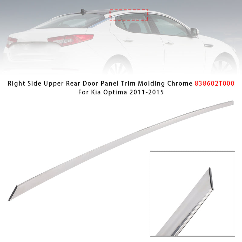 Right Side Upper Rear Door Panel Trim Molding Chrome For Kia Optima 2011-2015