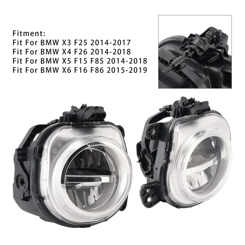 Pair LED Front Fog Lights For BMW X3 F25 X4 F26 X5 F15 X6 F16 63177317252