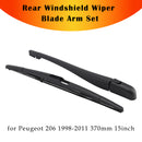 Rear Windshield Wiper Blade Arm Set for Peugeot 206 1998-2011 370mm 15inch