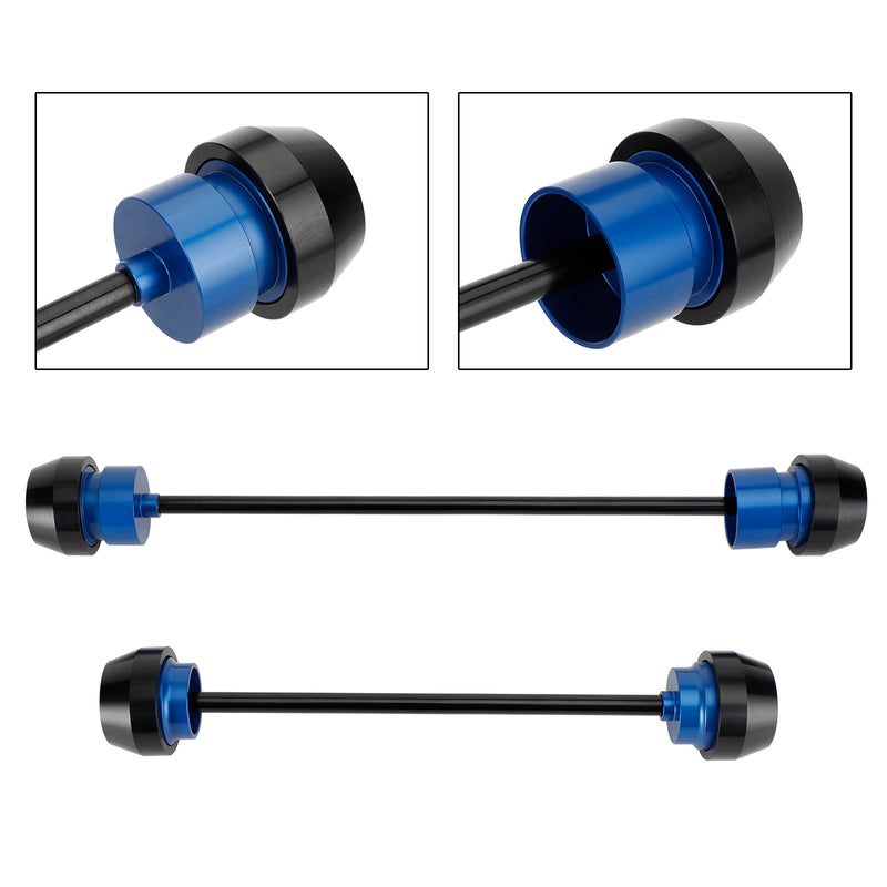 Front Rear Axle Fork Wheel Slider Cnc Blue Fits For Yamaha Yzf-R7 Yzf R7 21-23