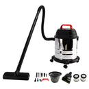 5 Gallon Steel Stainless Wet/Dry Canister Vac Shop Vacuum Cleaner 1800W