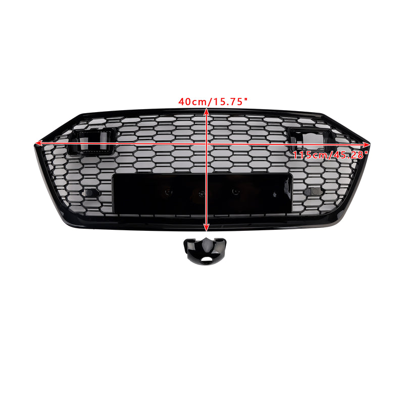 Front Bumper Grille Grill Fit Audi A7 C8 S7 2019-2024 W/ACC Black