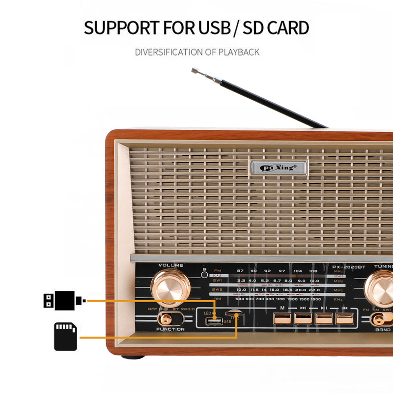 Retro-Style Decorative Radio Multifunction Music Player Bluetooth Speaker Radio