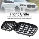 Diamond Glossy Black Front Bumper Kidney Grille Fit BMW X3 G01 X4 G02 2022-2025