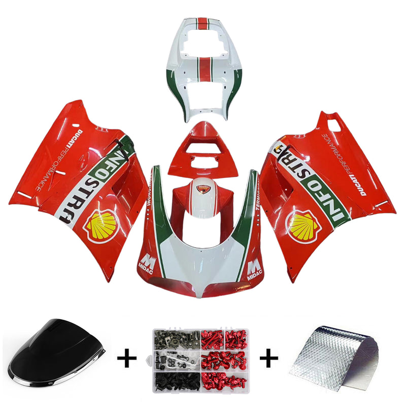 For Ducati 996/748 1996-2002 Red White Infostrada Bodywork Fairing ABS Injection Mold 3