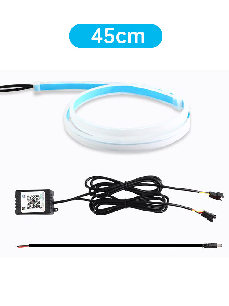 Ultra Thin Car LED Headlight Daytime Running Iridescent Light Eyebrow Strip With APP Controller 45cm