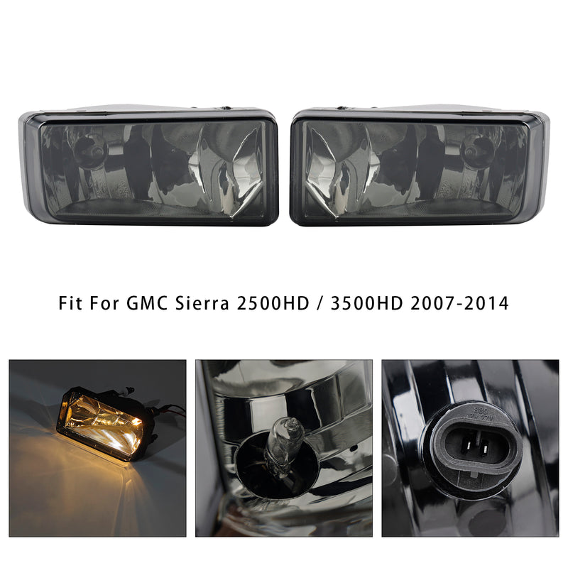 Pair  Fog Light Lamps With Bulbs For Chevy Tahoe Sierra 2007-2015  Smoked Lens