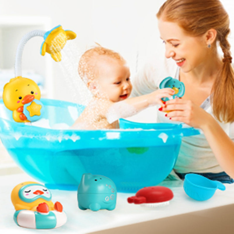 360°Adjustable Electric Duck Bathtub Sprinkler Baby Bath Toys Kids Bathroom