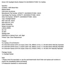 Xenon HID Headlight Electric Ballast D1S GAVD00G31P10581 For Cadillac