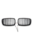 2009-2014 For BMW X6 M (E71) Gloss Black Front Bumper Kidney Grill Grille 51137307599 51137307600