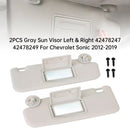 2PCS Gray Sun Visor Left & Right 42478247 42478249 For Chevrolet Sonic 2012-2019