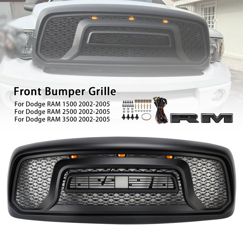 Front Bumper Grill Grille Fit Dodge RAM 1500/2500/3500 2002-2005 Rebel Style