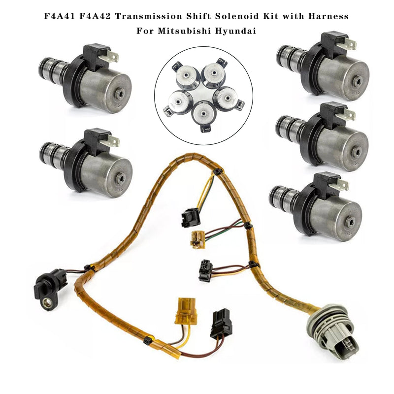 F4A41 F4A42 Transmission Shift Solenoid Kit with Harness For Mitsubishi Hyundai