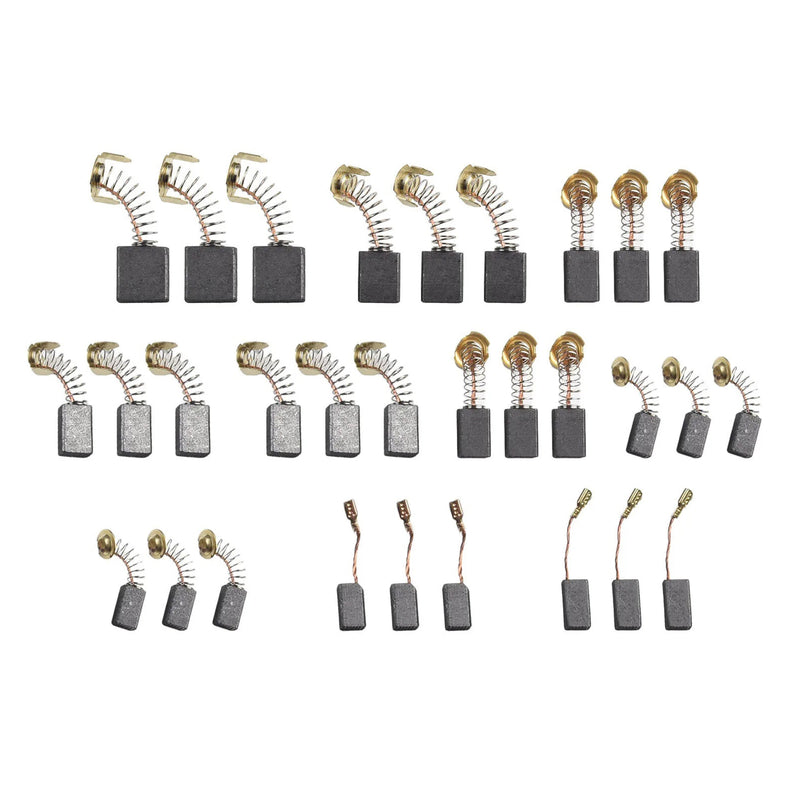 60Pcs Electric Motor Carbon Brushes 10 Sizes Replacement Repair Power Tool Part