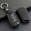 Leather Silicone Car Key Case Cover With Buckle For Volkswagen Golf MK7