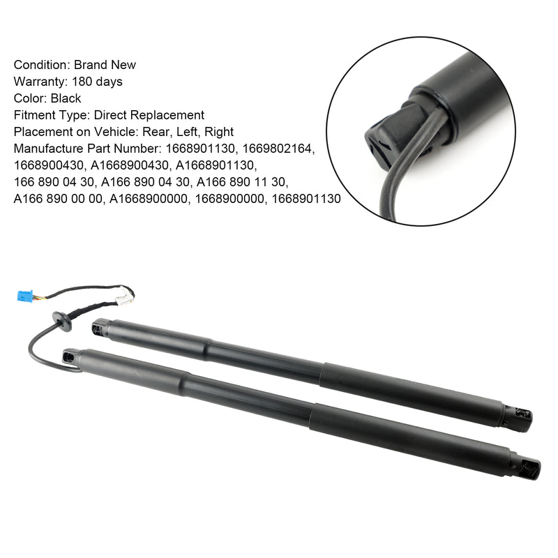 2PCS Rear Spindle Gas Strut Spring Auto Tailgate Boot Fit Mercedes ML Class