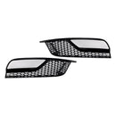 Gloss Black Front Fog Light Grill Covers Fit Audi A3 8V Sedan 2013-2016