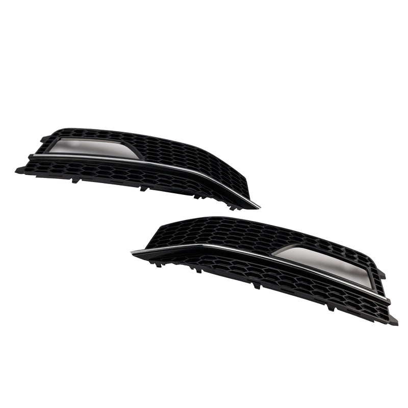2PCS Bumper Fog Light Lamp Cover Grill Grille Fit Audi A4 S-line S4 2013-2015