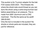 Isostrut Trunnion Adaptor - Threaded coupler for fox 398-00-842 Dyno iso strut