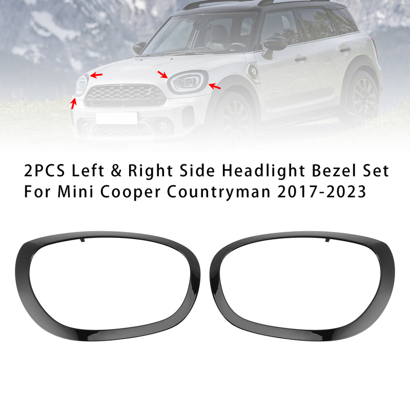 2PCS Left & Right Side Headlight Bezel Set For Mini Cooper Countryman 2017-2023