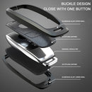 Benz GLC GLK CLS Leather Alloy Aluminum TPU Car Key Pink Case Cover
