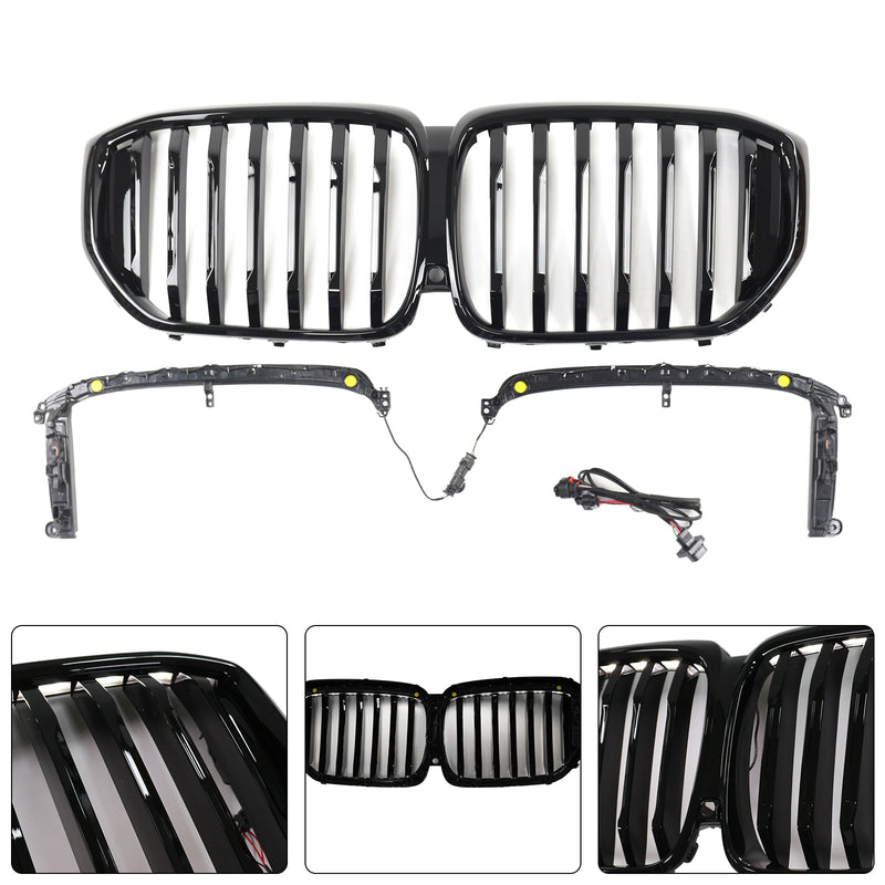 Gloss Black Front Kidney Grille Grill Fit BMW X5 G05 2019-2022 M-Performance