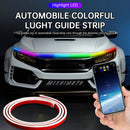 Car Hood LED Daytime Running Light Strip Flexible Dynamic Scan Start Up