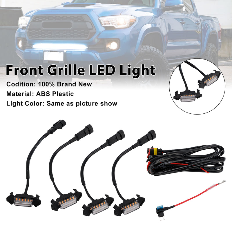 Clear Lens Amber Light Front Grille LED Light Kit Fit Toyota Tacoma 2016-2023