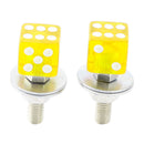 4x Motorcycle Bike Plastic Yellow Dice License Plate Bolt On Screw On Frame Nut